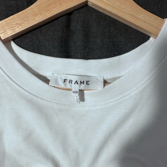 Frame White Elastic Back Tee Medium - Picture 3 of 5